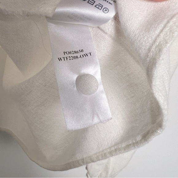 Faherty Naomi Romantic Soft Linen Blend Long Sleeve Poet Blouse Neutral Preppy - Picture 15 of 15